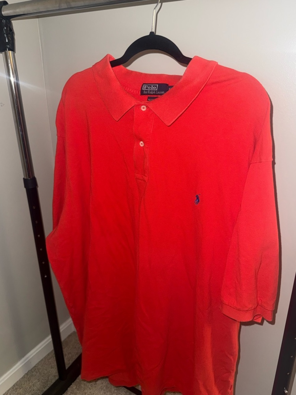Polo Ralph Lauren Red/Orange Polo Shirt Men's 4XLT Big Tall Short Sleeve Pony